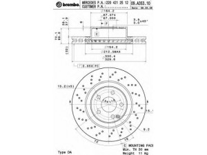 BREMBO 09.A353.11 stabdžių diskas 
 Stabdžių sistema -> Diskinis stabdys -> Stabdžių diskas
2204210812, 2204212512