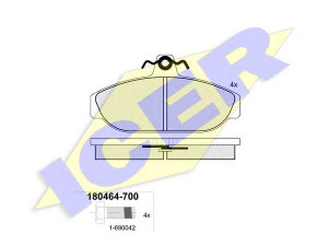 ICER 180464 stabdžių trinkelių rinkinys, diskinis stabdys 
 Techninės priežiūros dalys -> Papildomas remontas
2 701 751, 2 701 951, 2 708 873