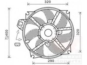 VAN WEZEL 4377747 ventiliatorius, radiatoriaus 
 Aušinimo sistema -> Oro aušinimas
214810011R, 214810898R, 214812415R