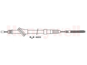 BENDIX 431038B trosas, stovėjimo stabdys 
 Stabdžių sistema -> Valdymo svirtys/trosai
7700539993