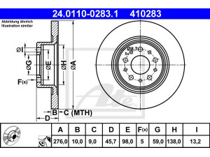 ATE 24.0110-0283.1 stabdžių diskas 
 Dviratė transporto priemonės -> Stabdžių sistema -> Stabdžių diskai / priedai
46469908, 46542702