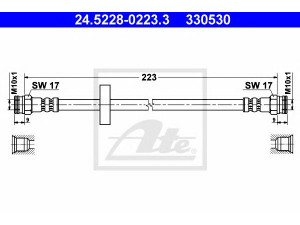 ATE 24.5228-0223.3 stabdžių žarnelė 
 Stabdžių sistema -> Stabdžių žarnelės
7619751, 7667806
