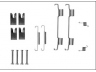 priedų komplektas, stovėjimo stabdžių trinkelės