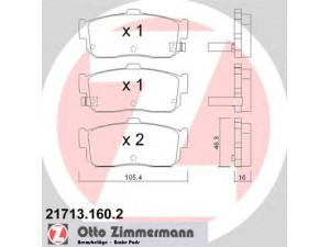 ZIMMERMANN 21713.160.2 stabdžių trinkelių rinkinys, diskinis stabdys 
 Techninės priežiūros dalys -> Papildomas remontas
440600N690, 440604U090, 440607E690