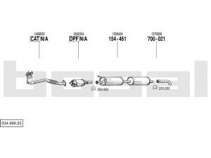 BOSAL 034.999.25 išmetimo sistema 
 Išmetimo sistema -> Išmetimo sistema, visa