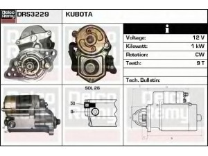 DELCO REMY DRS3229 starteris
15504-63011, 16612-63011, 16612-63012