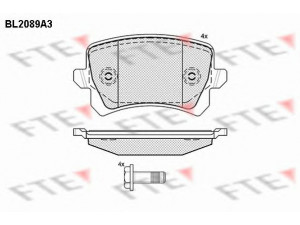 FTE BL2089A3 stabdžių trinkelių rinkinys, diskinis stabdys 
 Techninės priežiūros dalys -> Papildomas remontas
1K0 698 451 L, 1K0 698 451 L, 1K0 698 451 L