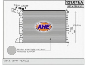 AHE 121.071/A radiatorius, variklio aušinimas 
 Aušinimo sistema -> Radiatorius/alyvos aušintuvas -> Radiatorius/dalys
52479093