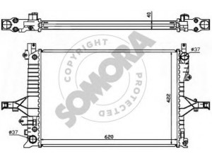 SOMORA 363340A radiatorius, variklio aušinimas 
 Aušinimo sistema -> Radiatorius/alyvos aušintuvas -> Radiatorius/dalys
36000487, 36000488, 8602412, 8602414