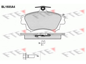 FTE BL1685A4 stabdžių trinkelių rinkinys, diskinis stabdys 
 Techninės priežiūros dalys -> Papildomas remontas
MR 527 656, MR 850 976, MR 955 351