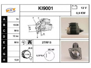 SNRA KI9001 starteris 
 Elektros įranga -> Starterio sistema -> Starteris
B59318400, B67618400, B6DK, B6S818400A