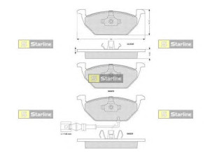 STARLINE BD S003SP stabdžių trinkelių rinkinys, diskinis stabdys 
 Techninės priežiūros dalys -> Papildomas remontas
1J0 698 151 D, 1J0 698 151 E, 1J0 698 151 G