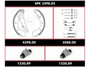 WOKING SPK 3398.03 stabdžių rinkinys, būgniniai stabdžiai 
 Stabdžių sistema -> Būgninis stabdys -> Stabdžių remonto rinkinys