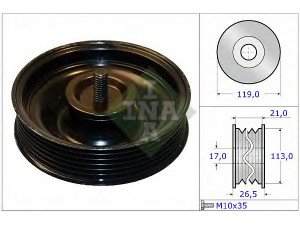 INA 532 0695 10 kreipiantysis skriemulys, V formos rumbuotas diržas 
 Diržinė pavara -> V formos rumbuotas diržas/komplektas -> Laisvasis/kreipiamasis skriemulys
25288-27000, 25288-27001