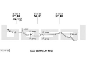 BOSAL 052.187.50 išmetimo sistema 
 Išmetimo sistema -> Išmetimo sistema, visa