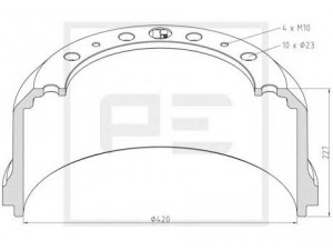PE Automotive 066.434-00A stabdžių būgnas
1 064 0236 00, 1 064 0236 01