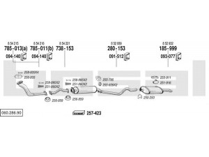 BOSAL 060.286.90 išmetimo sistema 
 Išmetimo sistema -> Išmetimo sistema, visa