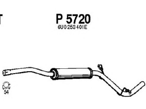 FENNO P5720 vidurinis duslintuvas 
 Išmetimo sistema -> Duslintuvas
6U0253401E