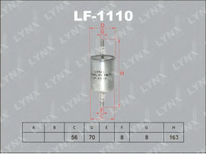 LYNXauto LF-1110 kuro filtras 
 Techninės priežiūros dalys -> Papildomas remontas
1X439155A, 1X439155AA, C2S20906