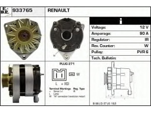 EDR 933765 kintamosios srovės generatorius 
 Elektros įranga -> Kint. sr. generatorius/dalys -> Kintamosios srovės generatorius
7700805873, 7701499667