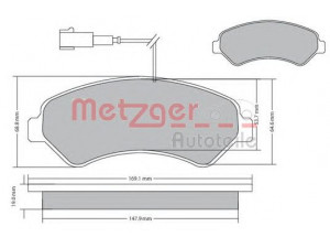 METZGER 1170591 stabdžių trinkelių rinkinys, diskinis stabdys 
 Techninės priežiūros dalys -> Papildomas remontas
1607878780, 1607878980, 4254.64