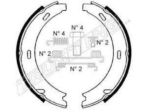 TRUSTING 052.121K stabdžių trinkelių komplektas, stovėjimo stabdis 
 Stabdžių sistema -> Rankinis stabdys