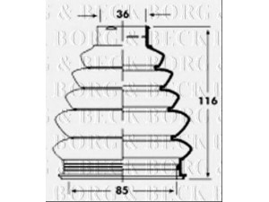 BORG & BECK BCB2360 gofruotoji membrana, kardaninis velenas 
 Ratų pavara -> Gofruotoji membrana
329331, 329331, 3293.31