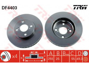 TRW DF4403 stabdžių diskas 
 Stabdžių sistema -> Diskinis stabdys -> Stabdžių diskas
4351202070, 4351202071, 4351202090