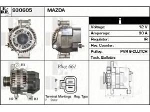 EDR 930605 kintamosios srovės generatorius 
 Elektros įranga -> Kint. sr. generatorius/dalys -> Kintamosios srovės generatorius
LF18-18-300, A3TG0081