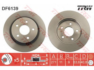TRW DF6139 stabdžių diskas 
 Dviratė transporto priemonės -> Stabdžių sistema -> Stabdžių diskai / priedai
1704765, BV612A315BA