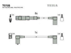 TESLA T070B uždegimo laido komplektas 
 Kibirkšties / kaitinamasis uždegimas -> Uždegimo laidai/jungtys