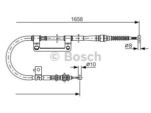 BOSCH 1 987 482 100 trosas, stovėjimo stabdys
0K2A2 44410E, 0K2A2 44410F