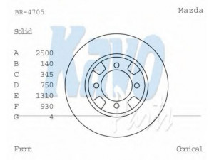 KAVO PARTS BR-4705 stabdžių diskas 
 Dviratė transporto priemonės -> Stabdžių sistema -> Stabdžių diskai / priedai
GA9733251B
