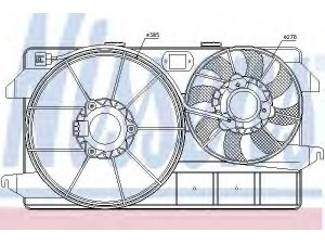 NISSENS 85264 ventiliatorius, radiatoriaus 
 Aušinimo sistema -> Oro aušinimas
1459030, 2T148C607FA, 2T148C607GA