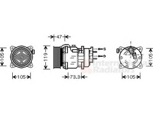 VAN WEZEL 4000K242 kompresorius, oro kondicionierius 
 Oro kondicionavimas -> Kompresorius/dalys
6453KW