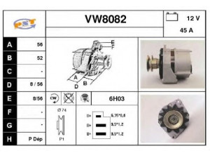 SNRA VW8082 kintamosios srovės generatorius 
 Elektros įranga -> Kint. sr. generatorius/dalys -> Kintamosios srovės generatorius