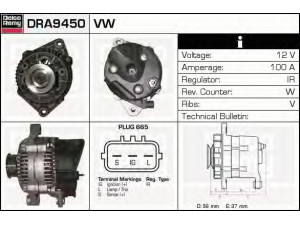 DELCO REMY DRA9450 kintamosios srovės generatorius 
 Elektros įranga -> Kint. sr. generatorius/dalys -> Kintamosios srovės generatorius
068903031Q, 073903023K, 074903025B