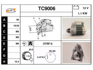 SNRA TC9006 starteris 
 Elektros įranga -> Starterio sistema -> Starteris
7701351395, 7701499201, 7701499648