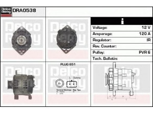 DELCO REMY DRA0538 kintamosios srovės generatorius 
 Elektros įranga -> Kint. sr. generatorius/dalys -> Kintamosios srovės generatorius
7700430183, 8200120571, 8200205612