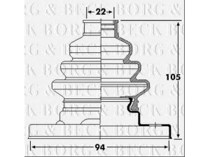 BORG & BECK BCB6238 gofruotoji membrana, kardaninis velenas 
 Ratų pavara -> Gofruotoji membrana
33 21 1 227 602, 33 21 9 067 819