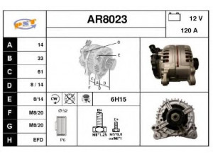 SNRA AR8023 kintamosios srovės generatorius 
 Elektros įranga -> Kint. sr. generatorius/dalys -> Kintamosios srovės generatorius
60672342