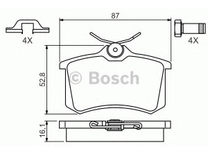 BOSCH 0 986 494 621 stabdžių trinkelių rinkinys, diskinis stabdys 
 Techninės priežiūros dalys -> Papildomas remontas
16 085 203 80, 16 085 203 80, 1J0 691 451 D