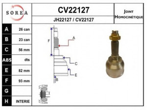 EAI CV22127K jungčių komplektas, kardaninis velenas 
 Ratų pavara -> Sujungimai/komplektas