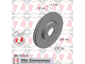 ZIMMERMANN 285.3513.20 stabdžių diskas 
 Stabdžių sistema -> Diskinis stabdys -> Stabdžių diskas
51712-2L500