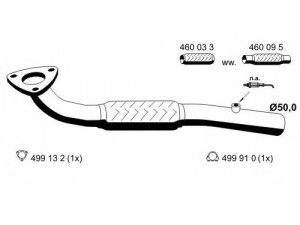 ERNST 054461 išleidimo kolektorius; remonto vamzdis, suodžių / dalelių filtras 
 Išmetimo sistema -> Išmetimo vamzdžiai
58 54 451, 13216994