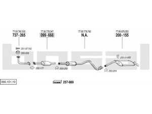 BOSAL 066.151.10 išmetimo sistema 
 Išmetimo sistema -> Išmetimo sistema, visa