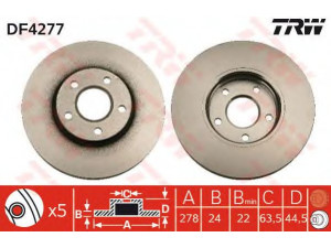 TRW DF4277 stabdžių diskas 
 Dviratė transporto priemonės -> Stabdžių sistema -> Stabdžių diskai / priedai
1361298, 1361300, 2T141125CC, 2T141125EC