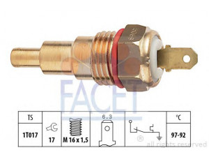 FACET 7.5069 temperatūros jungiklis, radiatoriaus ventiliatorius 
 Aušinimo sistema -> Siuntimo blokas, aušinimo skysčio temperatūra
E7RY-10884-A, E8BZ-10884-A, B 303 18 840