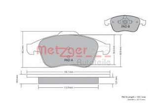 METZGER 1170409 stabdžių trinkelių rinkinys, diskinis stabdys 
 Techninės priežiūros dalys -> Papildomas remontas
4406 087 46R