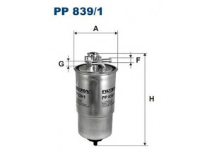 FILTRON PP839/1 kuro filtras 
 Techninės priežiūros dalys -> Papildomas remontas
1C0127401, 1CO127401, 1J0127399A